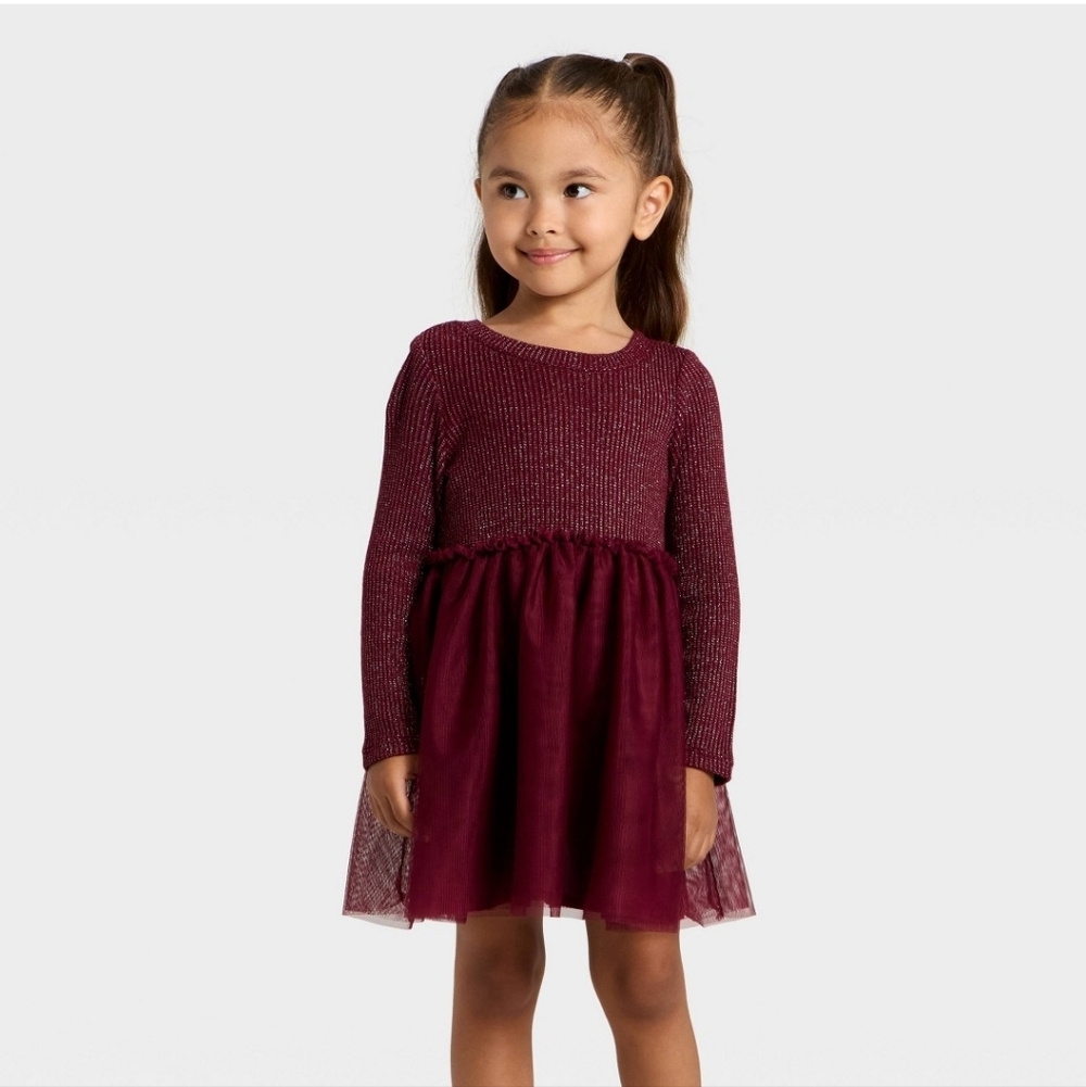 NWOT Cat & Jack Maroon Knit Dress